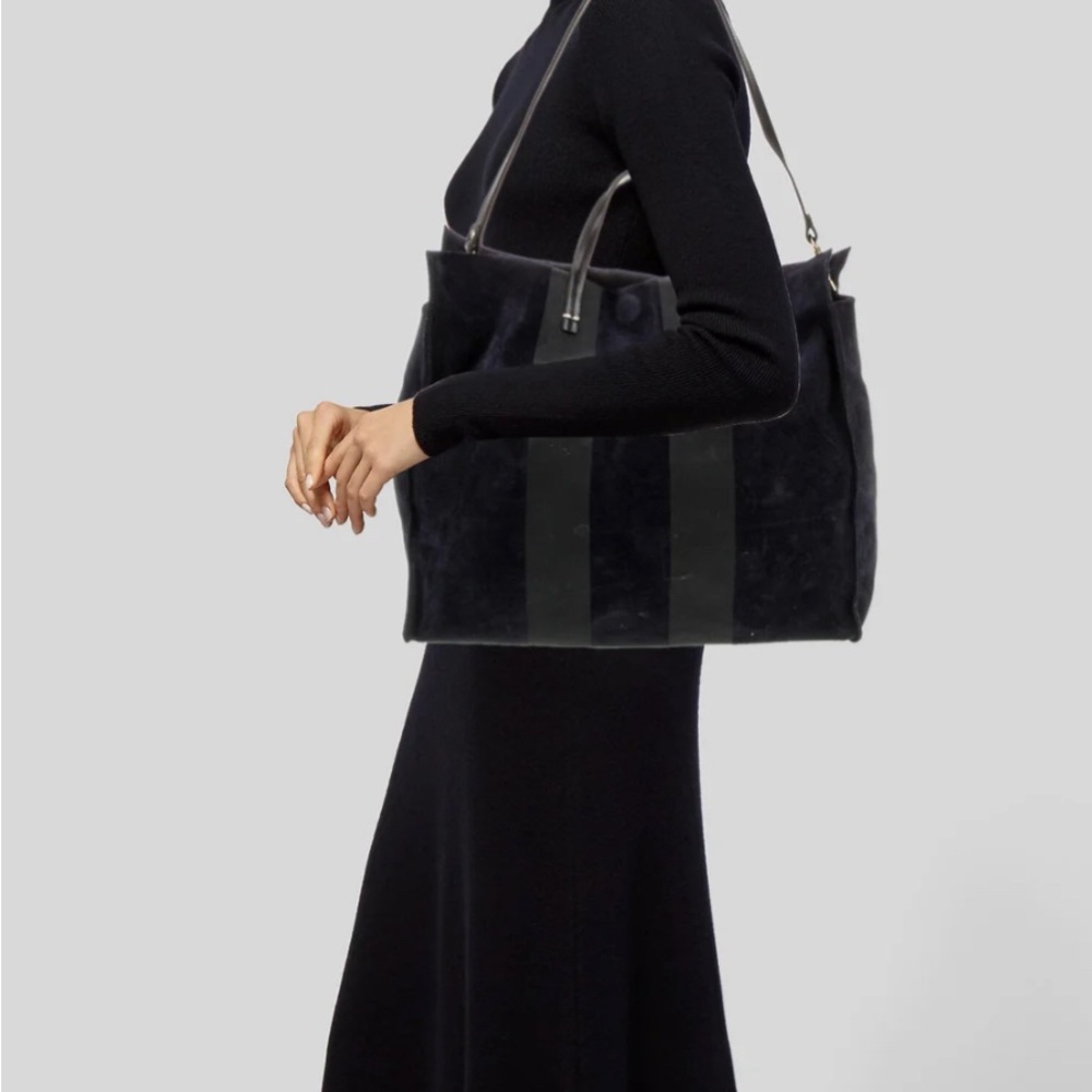Clare V Navy Suede Tote